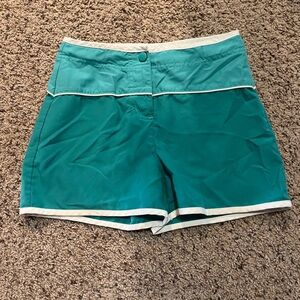L.L. Bean Turquoise swim shorts with White Accents